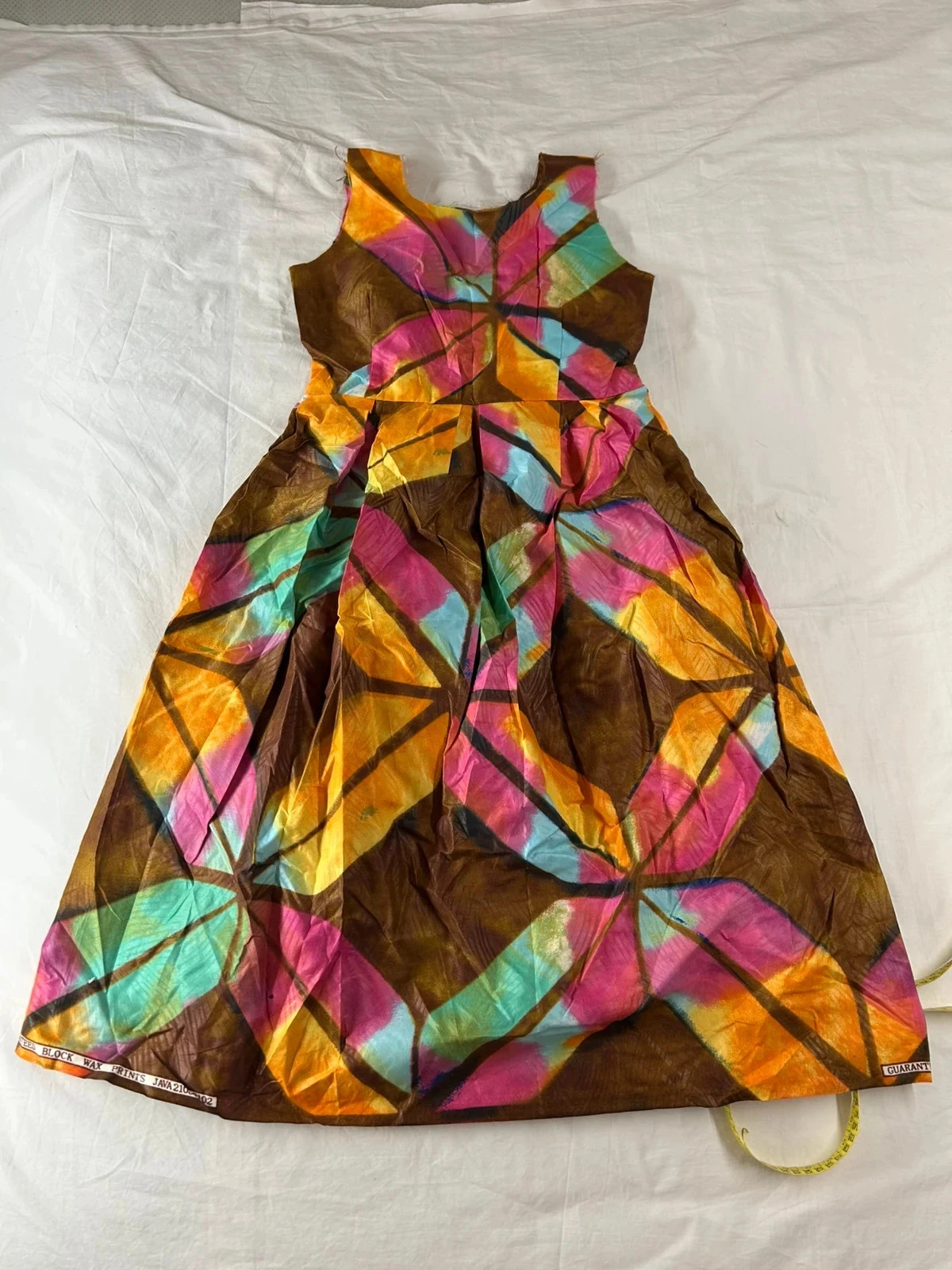 Robe à motifs vintage fait main handmade multicolore